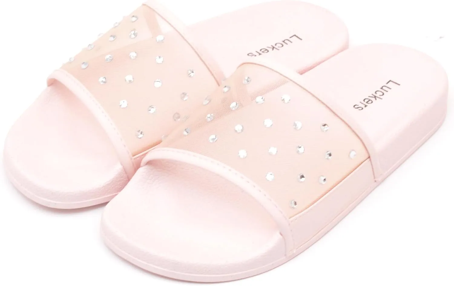 Luckers Women's Crystal-Embellished Mesh Slip-On Sandals