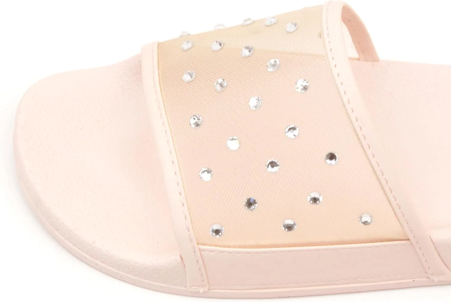 Luckers Women's Crystal-Embellished Mesh Slip-On Sandals