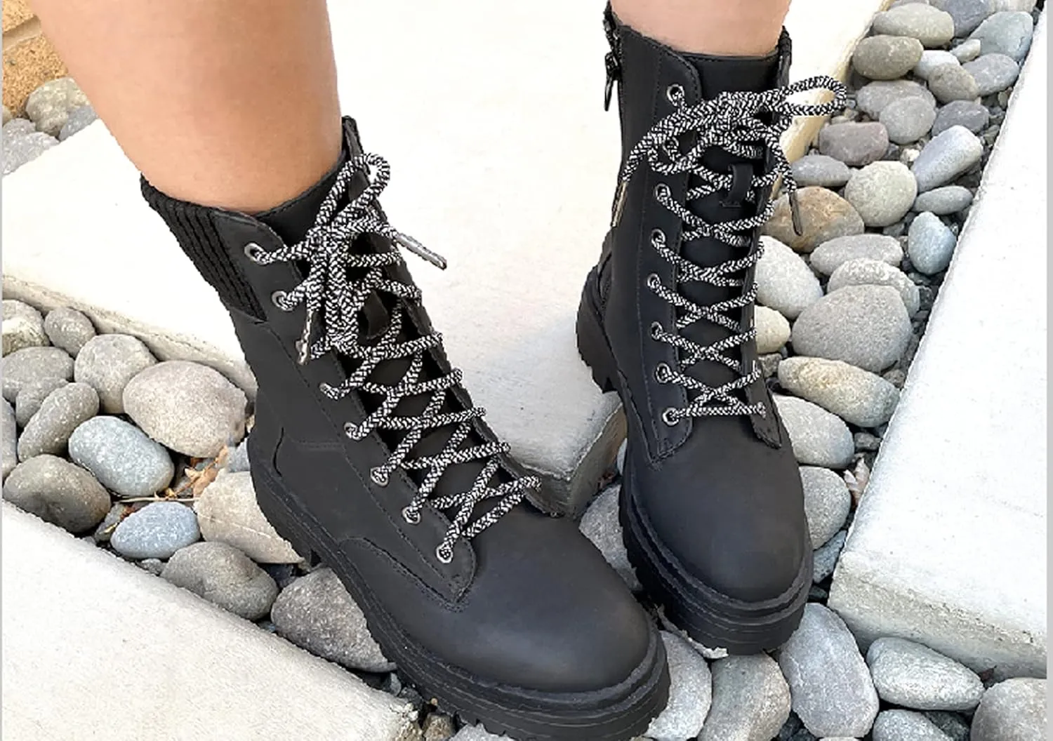 Luckers Women’s Lace Up Side Zipper Platform Boots