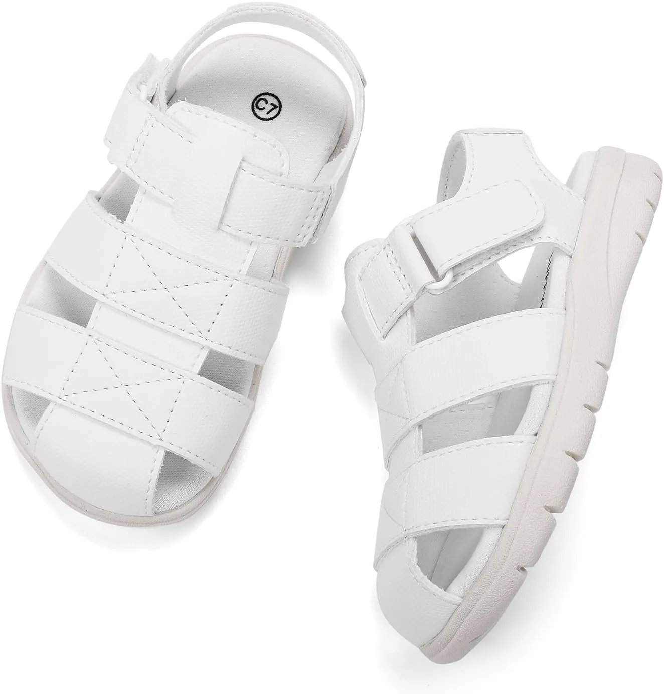 Luffymomo Boys Girls Sandals Closed Toe Lightweight Shoes Adjustable Beach Summer Sandal for Toddler Kids