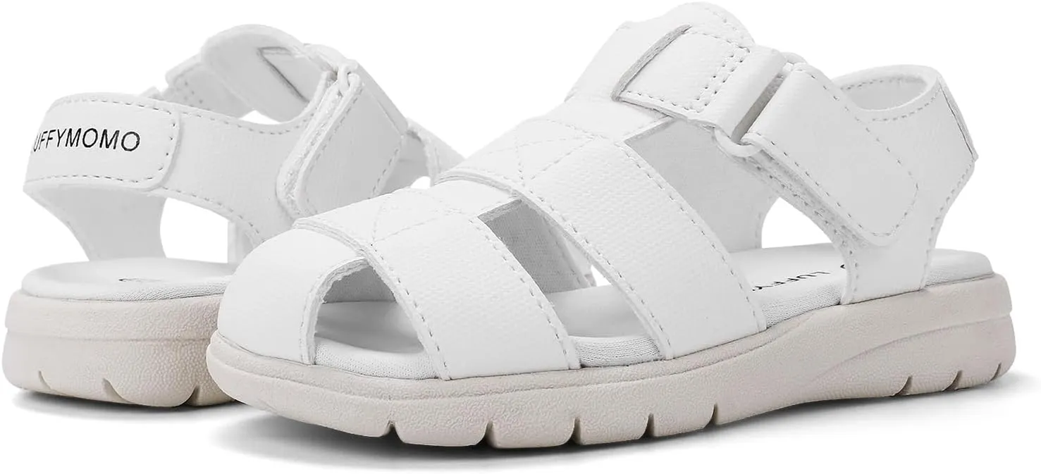 Luffymomo Boys Girls Sandals Closed Toe Lightweight Shoes Adjustable Beach Summer Sandal for Toddler Kids