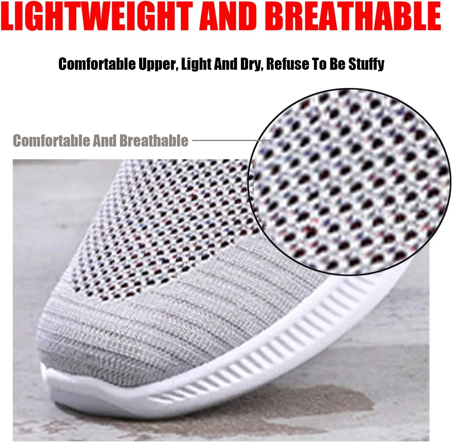 Lymphvity Women's Knit Mesh Mesh Breathable Wedges Slip On Sneakers with Arch Support,Outdoor Casual Comfortable Tennis Workout Non-Slip Sport Walking Shoes