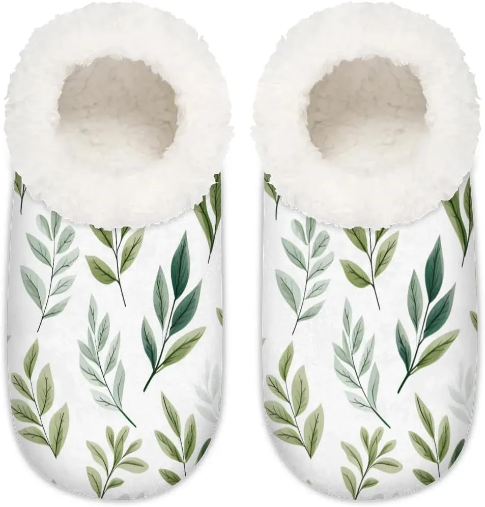 Maple Leaves Rustic Soft Home Slippers for Women Lightweight Men's House Shoes Women's Slippers