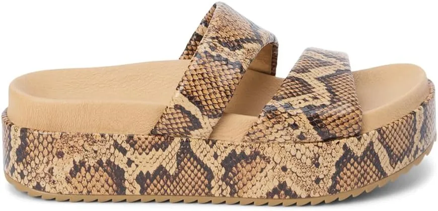 Matisse Womens Blaine Print Platform Casual Sandals Casual Low Heel 1-2" - Beige