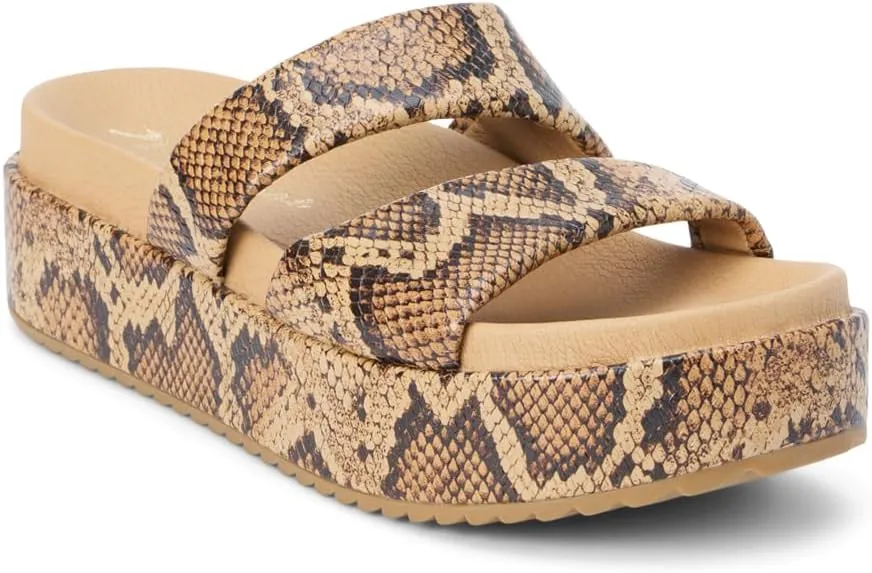 Matisse Womens Blaine Print Platform Casual Sandals Casual Low Heel 1-2" - Beige