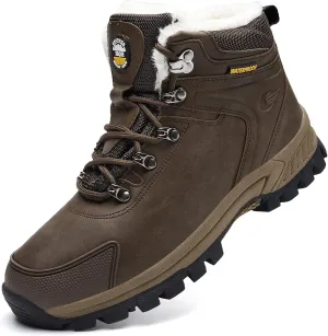 MEHOTO Men Women Warm Snow Boots, Soft Warm Sole Fur Lined Waterproof Anti Klip Winter Ankle Hiking Climping Walking Booties