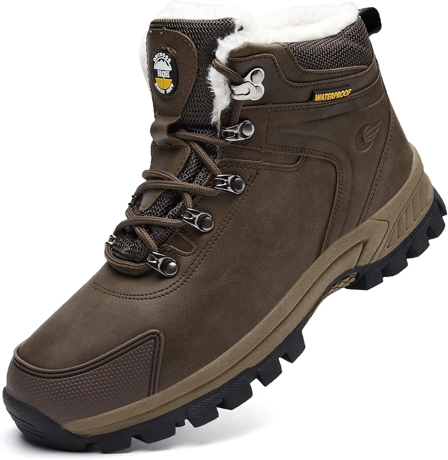 MEHOTO Men Women Warm Snow Boots, Soft Warm Sole Fur Lined Waterproof Anti Klip Winter Ankle Hiking Climping Walking Booties