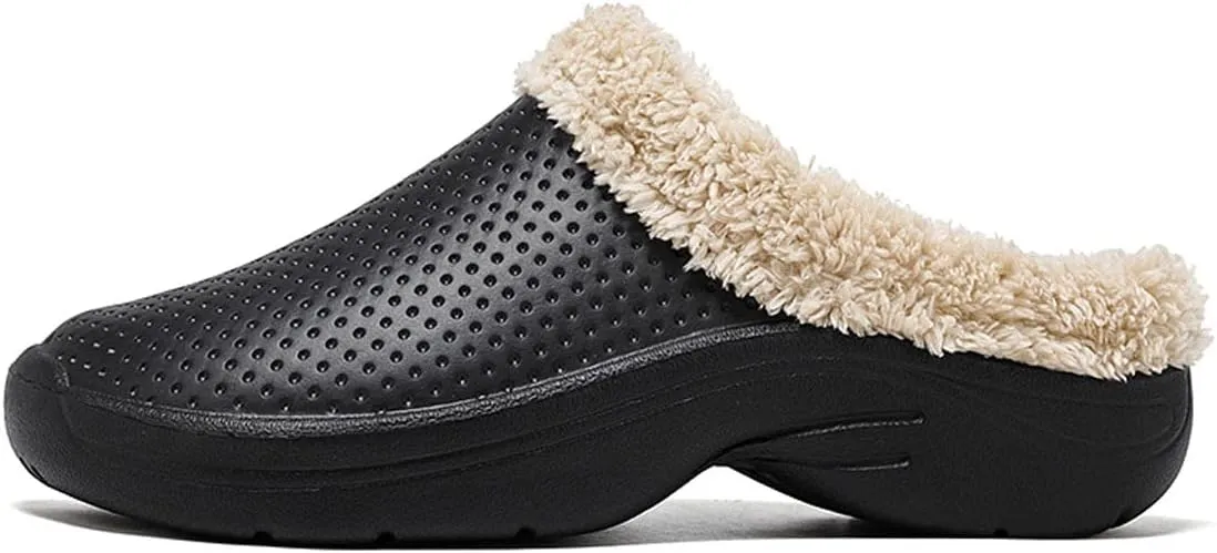 Meidiastra Women’s Mens Fur Lined Clogs Slipper Lightweight Waterproof House Slippers