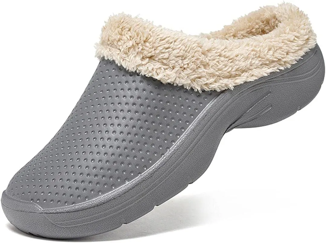 Meidiastra Women’s Mens Fur Lined Clogs Slipper Lightweight Waterproof House Slippers