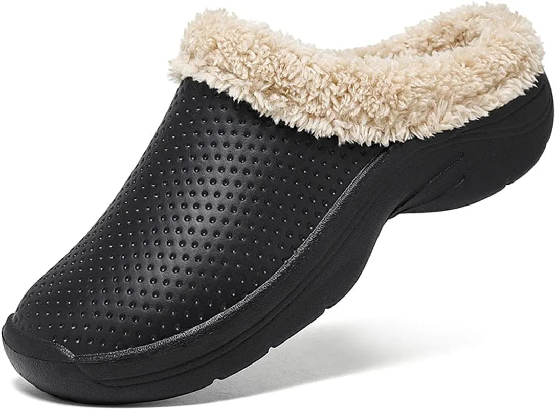 Meidiastra Women’s Mens Fur Lined Clogs Slipper Lightweight Waterproof House Slippers