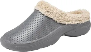 Meidiastra Women’s Mens Fur Lined Clogs Slipper Lightweight Waterproof House Slippers