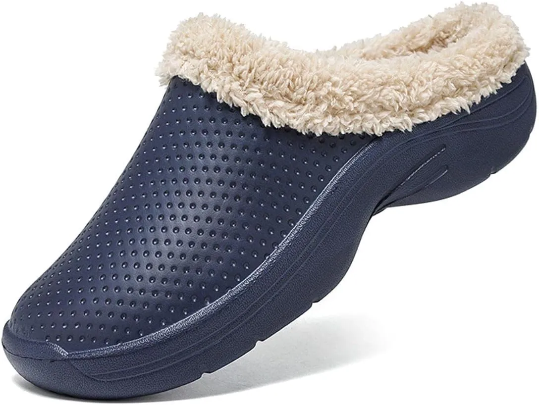 Meidiastra Women’s Mens Fur Lined Clogs Slipper Lightweight Waterproof House Slippers
