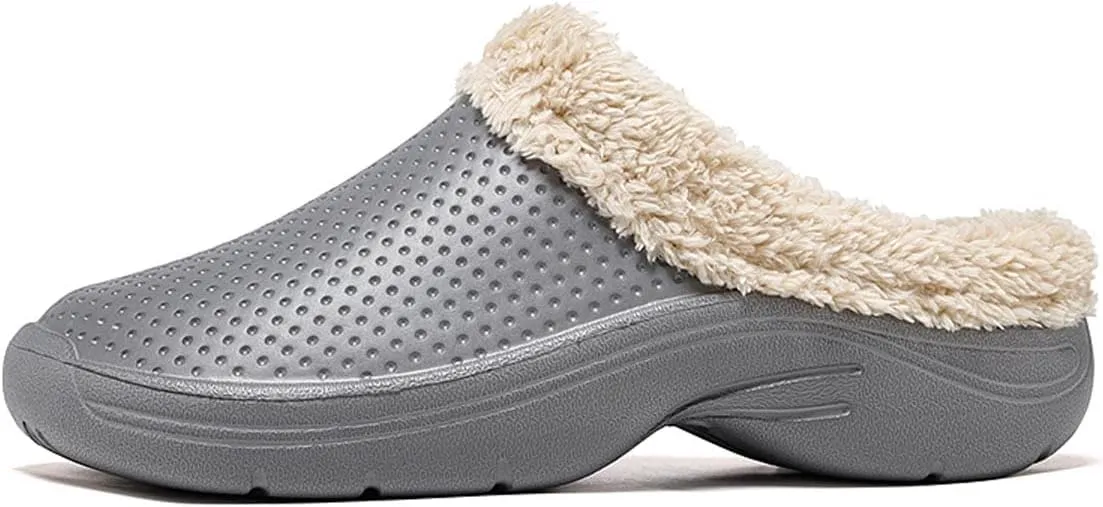 Meidiastra Women’s Mens Fur Lined Clogs Slipper Lightweight Waterproof House Slippers