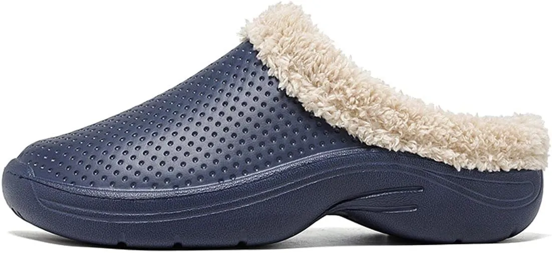 Meidiastra Women’s Mens Fur Lined Clogs Slipper Lightweight Waterproof House Slippers