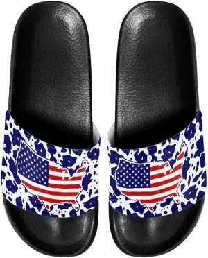 Men House Sandals Summer Non Slip Beach Pool Party Sandals Shoes Lightweight Indoor Outdoor Slipper Black Sole Size 5-14