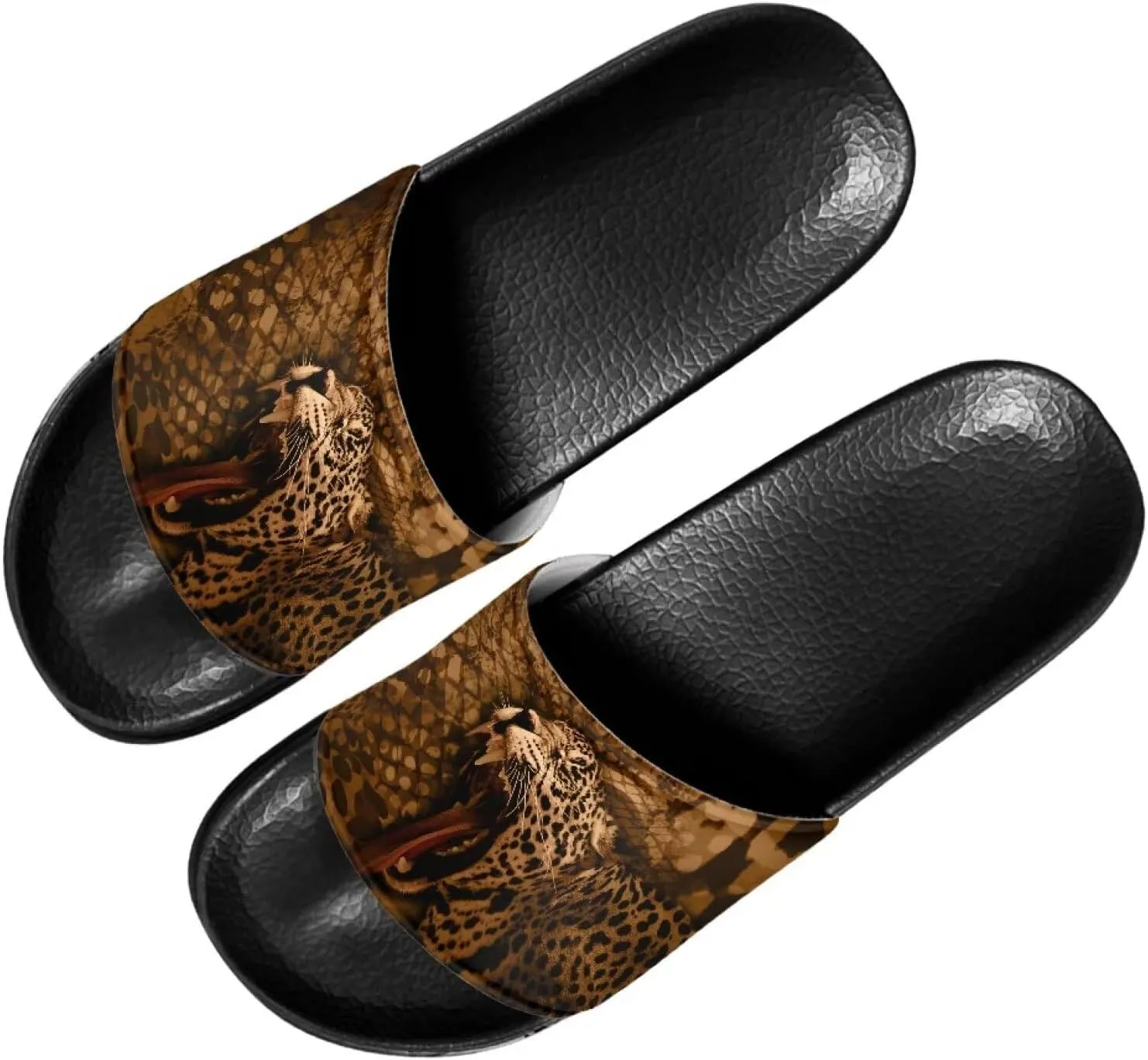 Men House Sandals Summer Non Slip Beach Pool Party Sandals Shoes Lightweight Indoor Outdoor Slipper Black Sole Size 5-14
