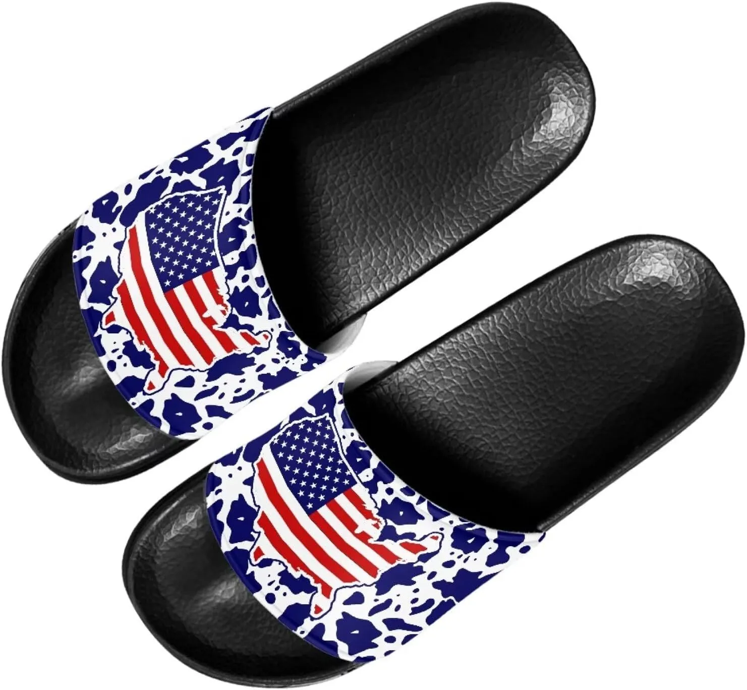 Men House Sandals Summer Non Slip Beach Pool Party Sandals Shoes Lightweight Indoor Outdoor Slipper Black Sole Size 5-14