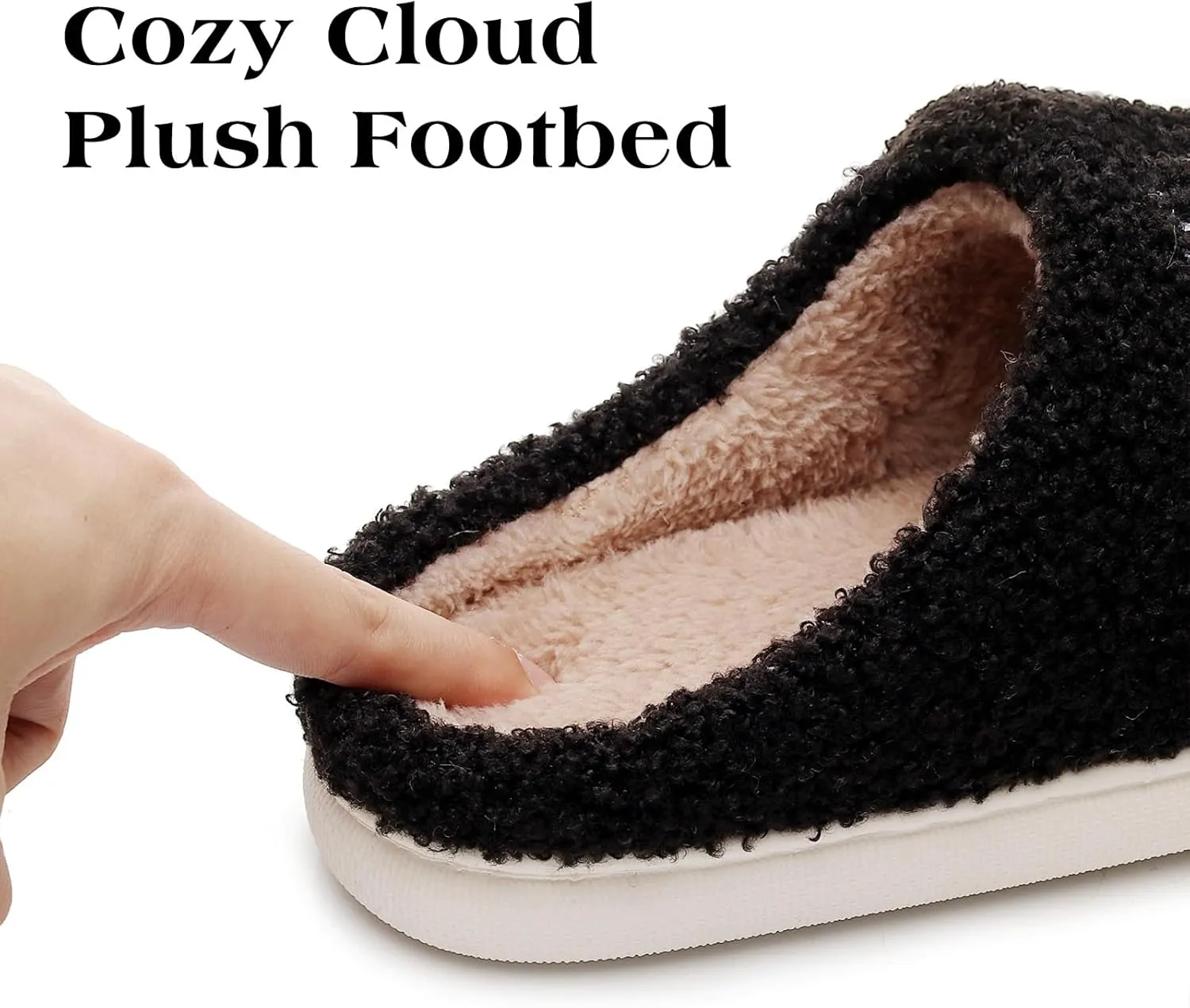Menore Meet Me At Midnight Slippers for Womens Mens Soft Warm Fuzzy House Slides Memory Foam Lightweight Slip-on Slippers Indoor Outdoor