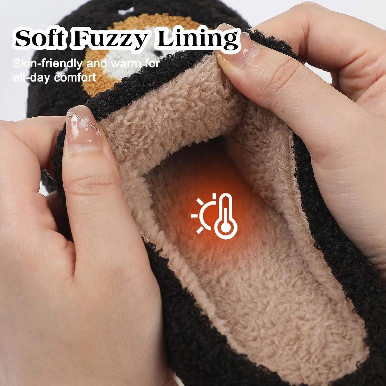 Menore Meet Me At Midnight Slippers for Womens Mens Soft Warm Fuzzy House Slides Memory Foam Lightweight Slip-on Slippers Indoor Outdoor