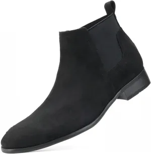 Men's Ankle Boots PU/Suede Leather Casual Chukka Ankle Boots Classic Elastic Dress Boots for Men