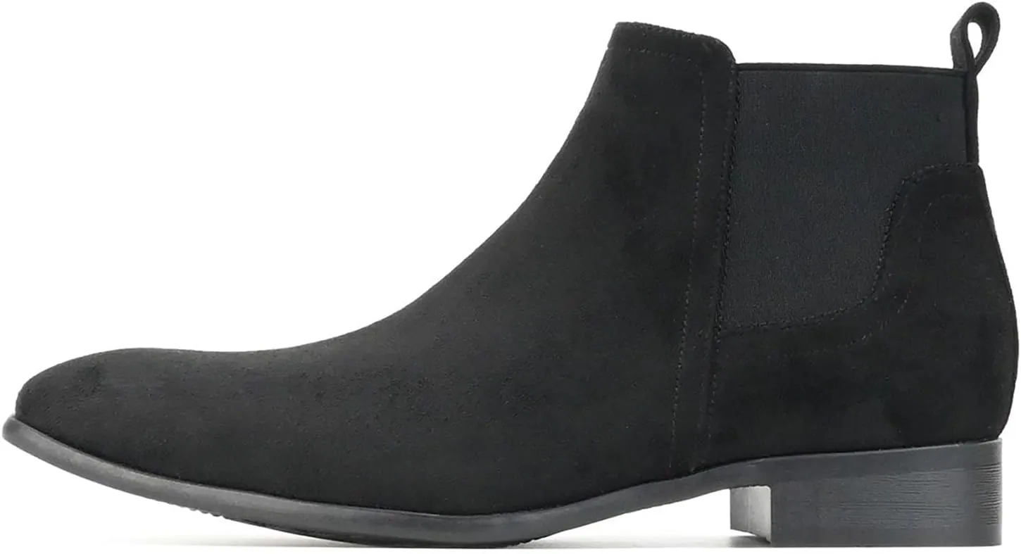 Men's Ankle Boots PU/Suede Leather Casual Chukka Ankle Boots Classic Elastic Dress Boots for Men