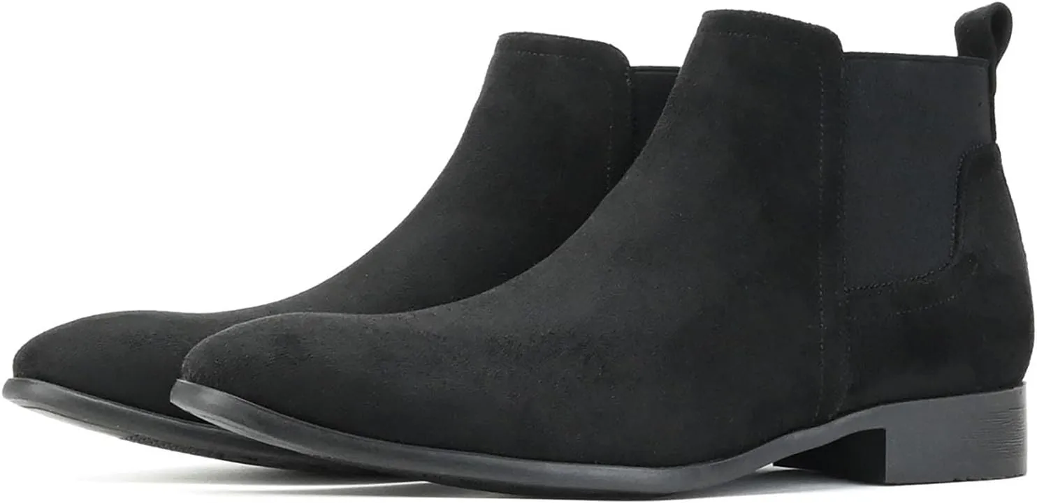 Men's Ankle Boots PU/Suede Leather Casual Chukka Ankle Boots Classic Elastic Dress Boots for Men