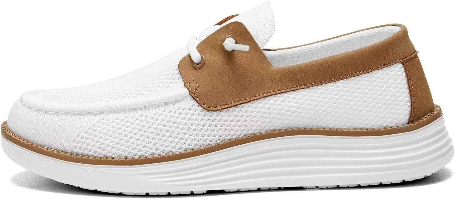 Mens Boat Shoes Casual Loafers Slip On Walking Dress Sneakers Mesh Business Oxfords Work Lightweight Soft Sole