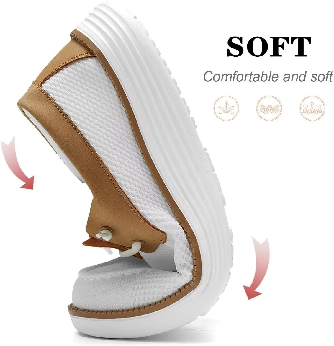 Mens Boat Shoes Casual Loafers Slip On Walking Dress Sneakers Mesh Business Oxfords Work Lightweight Soft Sole