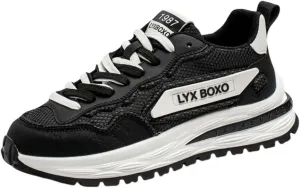 Mens Breath Mesh Sneakers Tennis Walking Shoes for Men Wide Korean Style Thick-Soled Daddy Width Court Shoes