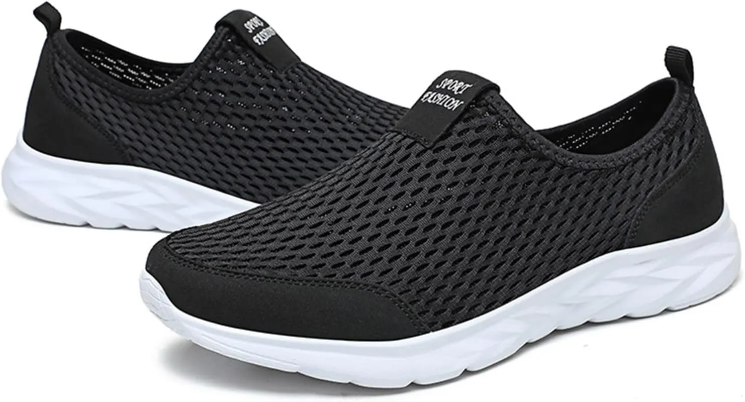 Men's Breathable Mesh Slip on Walking Shoes Lightweight Non Slip Running Shoes Casual Fashion Sneakers Mesh Workout Sports Shoes for Men