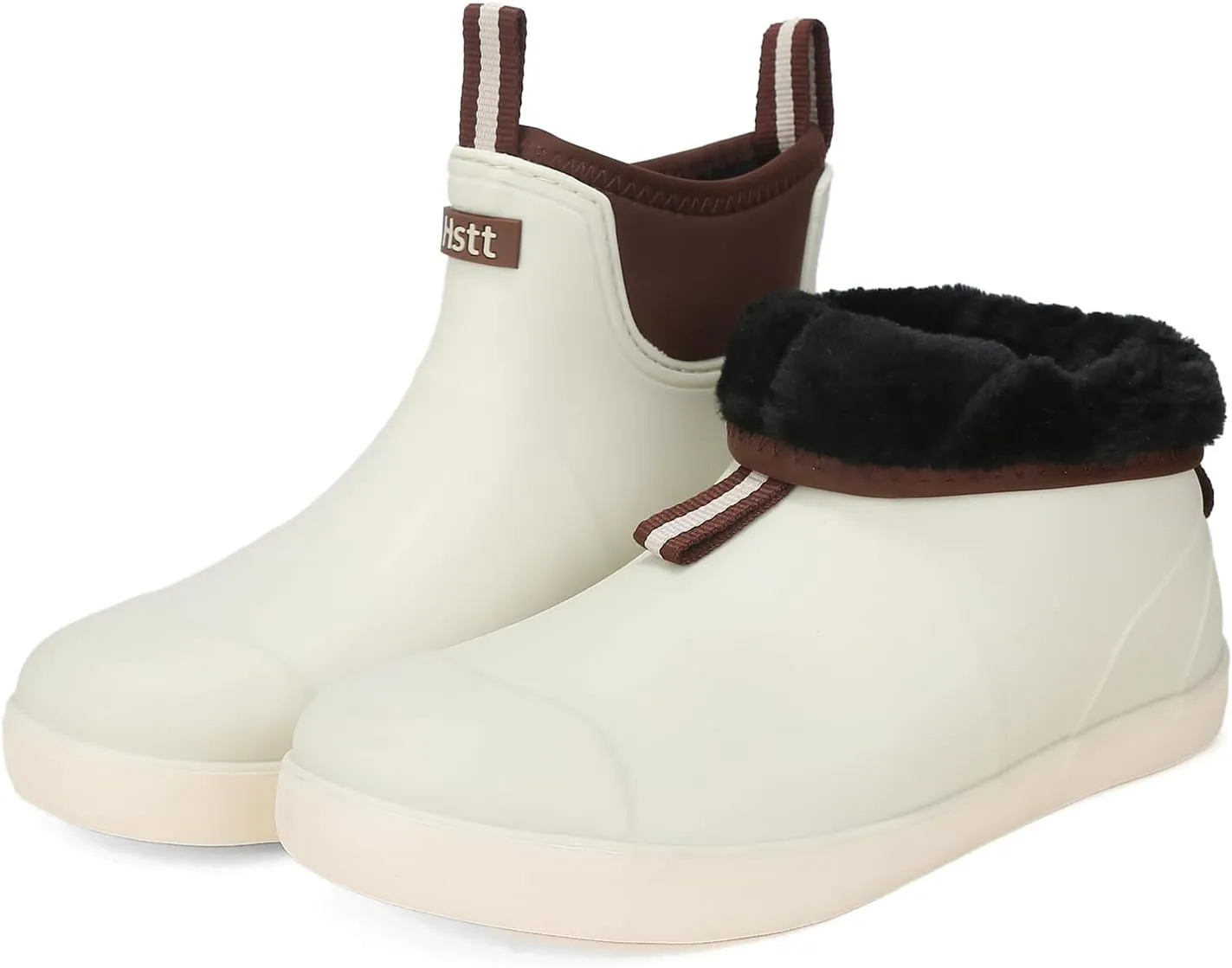 Mens Deck Boots, Saltwater Fishing Booties Rubber Waterproof Ankle Rain Boots, High-performance Footwear Chelsea Boots for Gardening Fishing Boating Camping Sailing