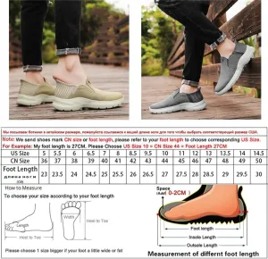 Men's Hands Free Slip-on Loafers, Lightweight Breathable Knit Casual Sneakers, Comfortable Soft Sole Walking Shoes
