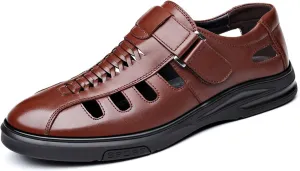Men's Large Size Fashion Business Sandals, Casual Lace Up Roma Fisherman Shoes, Classical Concise Closed Toe Beach Shoes