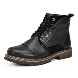 Mens Leather Winter Boots - Stylish Warm Footwear