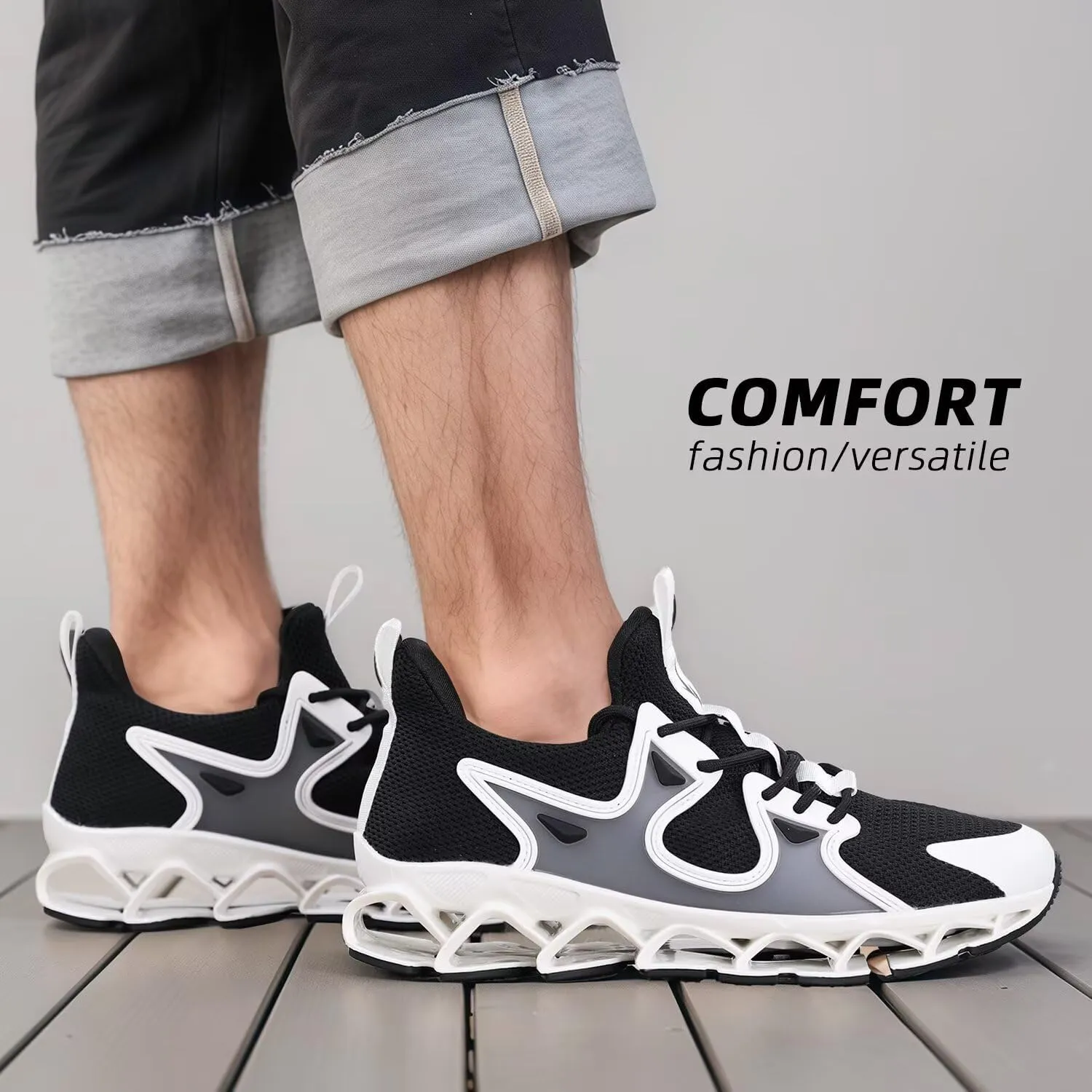 Mens Running Shoes Blade Fashion Sneakers Casual Slip on Tennis Walking Athletic Sport Trainers Zapatillas para Hombre