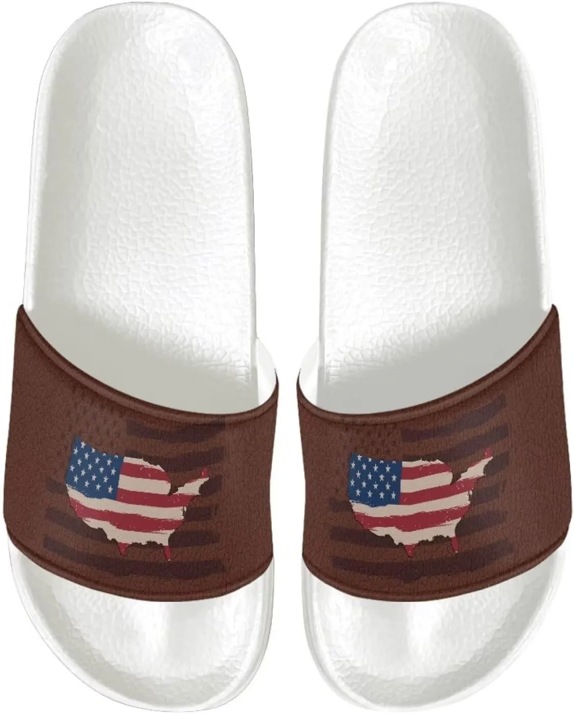 Men's Sandals Slides Soft Slippers Non-Slip Casual White Sole Bathroom Shoes Beach Sandals