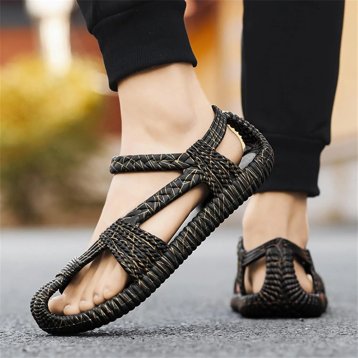 Men's Sandals Sports Lightweight Soft Beach Sliding Outdoor Remote Thong Slippers for Summer Activities
