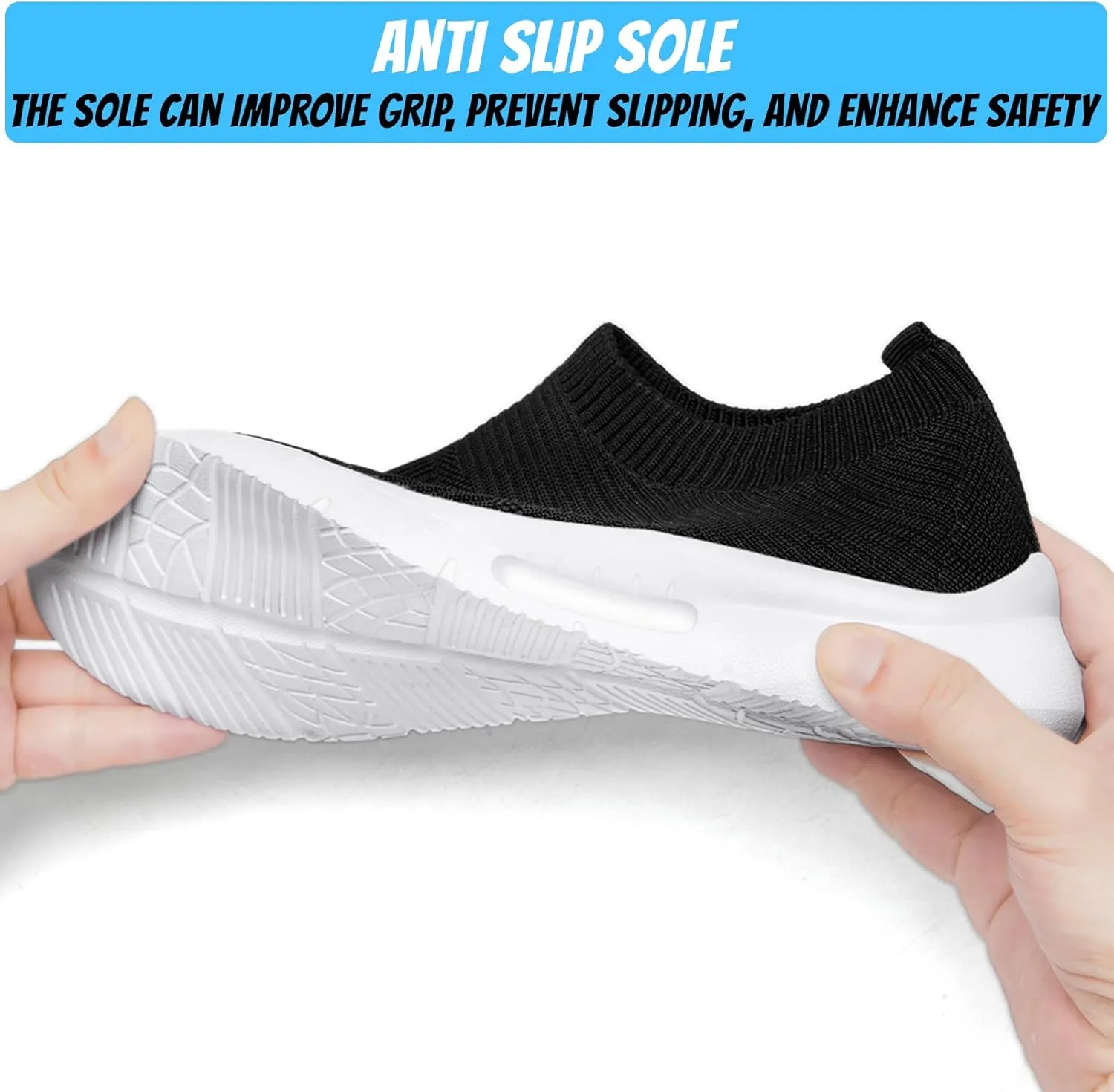 Mens Slip On Walking Shoes Mens Running Shoes Mesh Breathable Tennis Sneakers