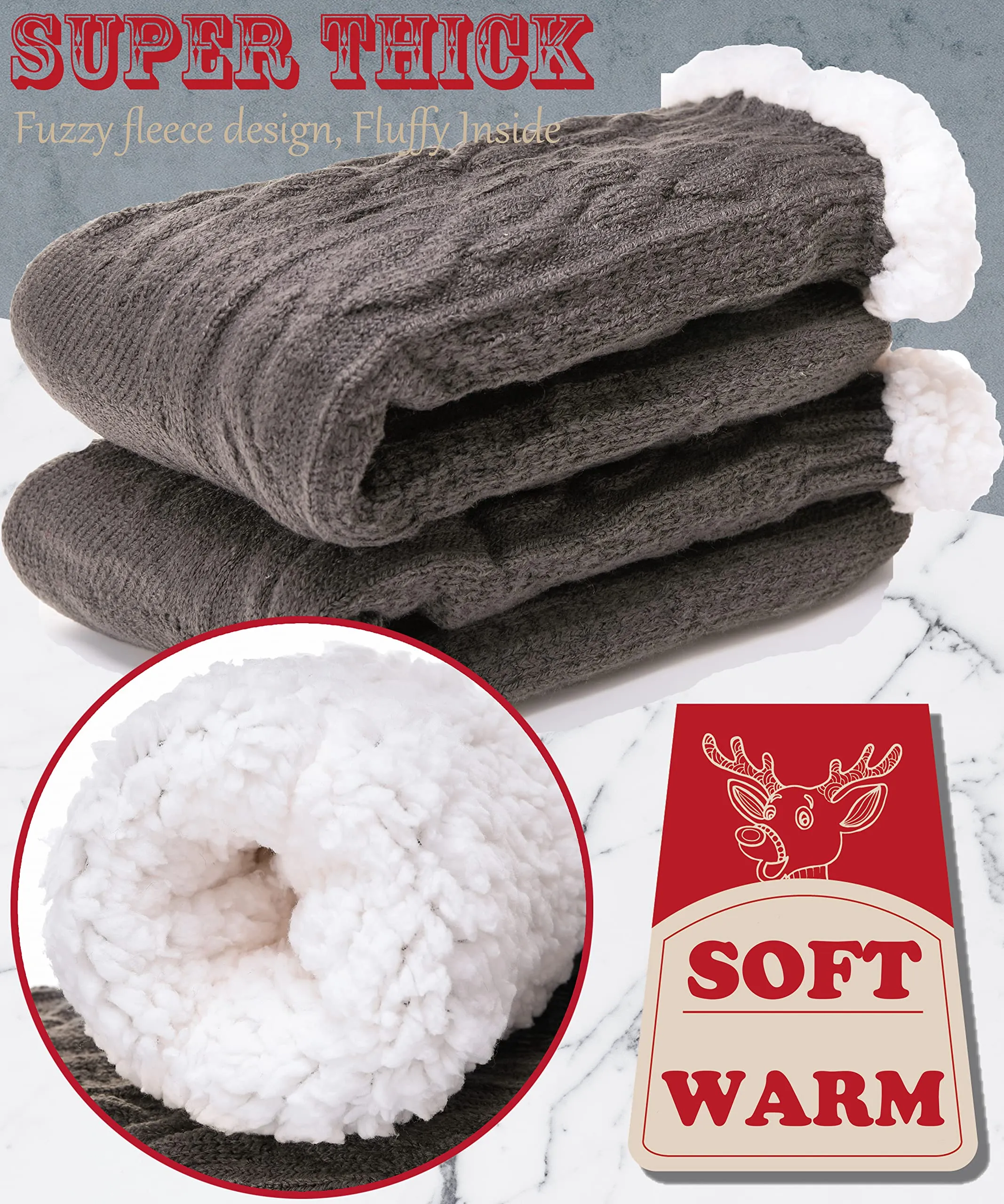 Mens Slipper Fuzzy Socks