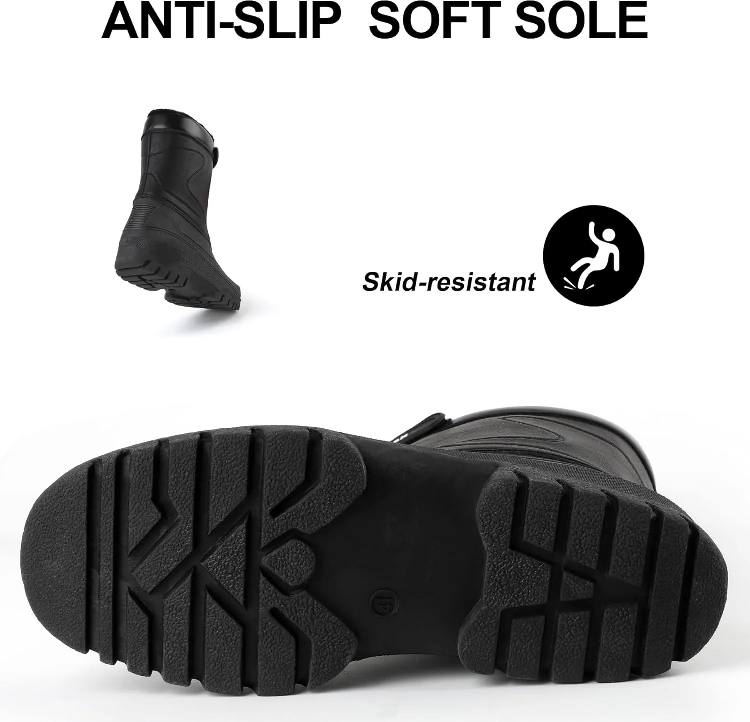 Men's Snow Boots Waterproof Warm Winter Boots Insulation Fashion Anti-Slip Boots Black