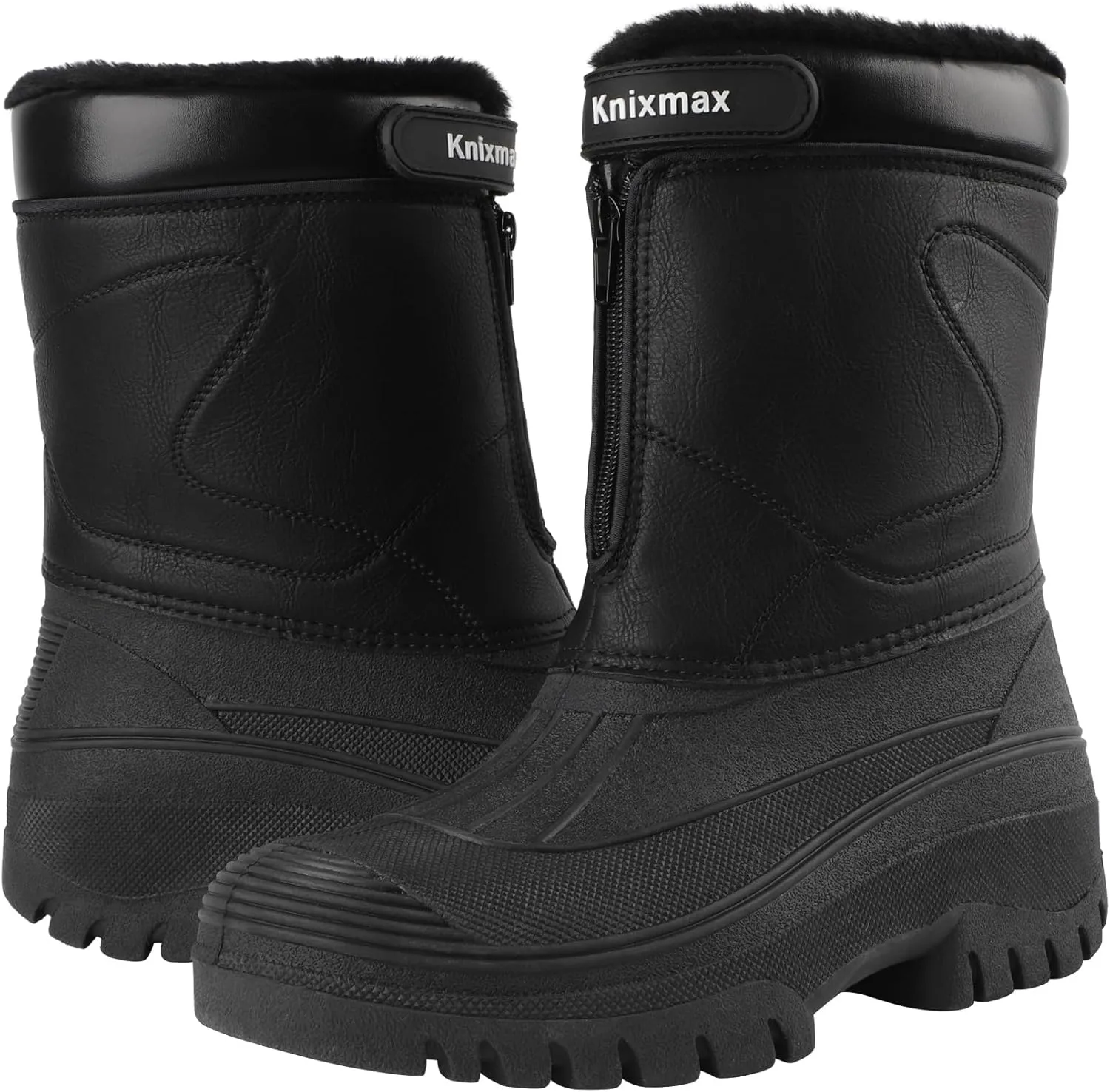 Men's Snow Boots Waterproof Warm Winter Boots Insulation Fashion Anti-Slip Boots Black