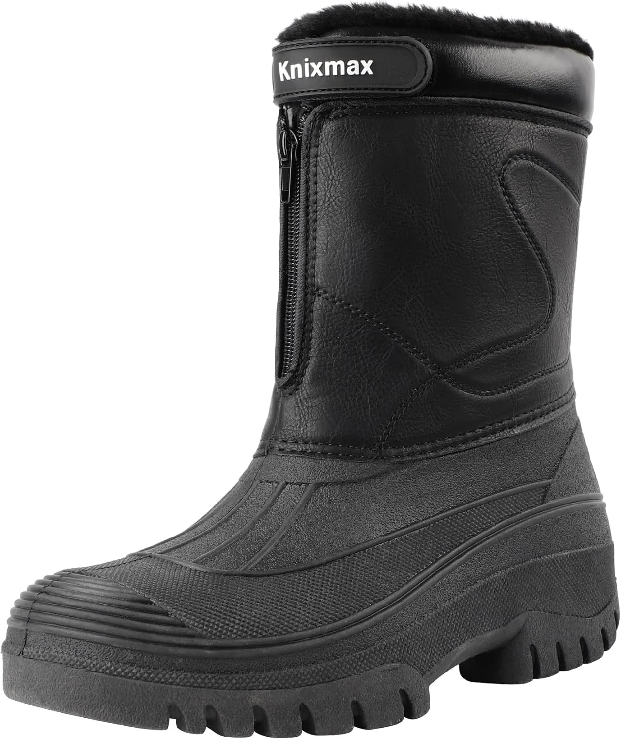 Men's Snow Boots Waterproof Warm Winter Boots Insulation Fashion Anti-Slip Boots Black
