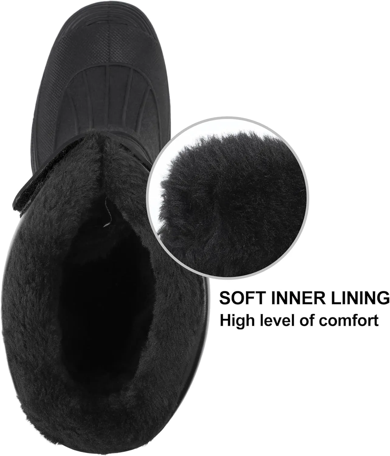 Men's Snow Boots Waterproof Warm Winter Boots Insulation Fashion Anti-Slip Boots Black