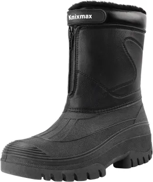 Men's Snow Boots Waterproof Warm Winter Boots Insulation Fashion Anti-Slip Boots Black
