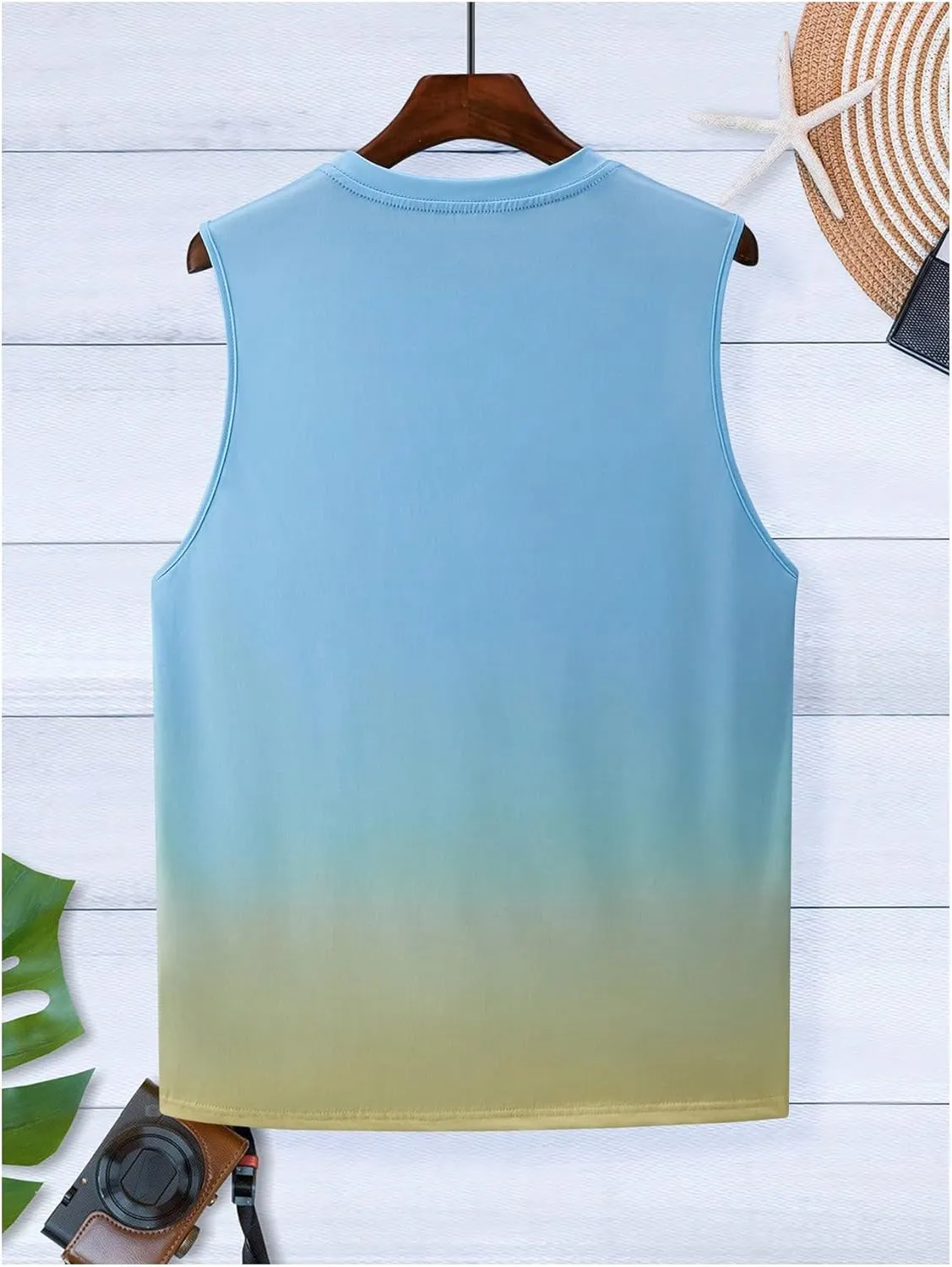 Men's Tank Tops Summer Tropical Hawaiian Sleeveless Shirts Casual Beach Vacation Tank Shirts