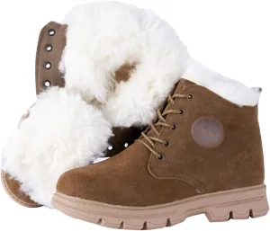 Mens Winter Snow Boots, Men Winter Warm Wide Fit Fleece Lined Anti Slip Ankle Boots, Comfortable Rubber Outsole Lace up Walking Shoes, for Hiker, Trekking, Trail, Cold Weather