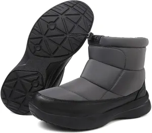 Men's Winter Snow Boots Warm Fur Lined Waterproof Anti Slip Warm Boots Outdoor Walking Boots Comfortable and Lightweight Ankle Boots for Men