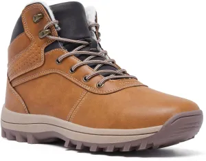Men's Winter Snow Boots, Waterproof Warm Fur Lining, Non-slip Work Ankle Shoes, Casual Lightweight Hiking, Outdoor Hiking Boots