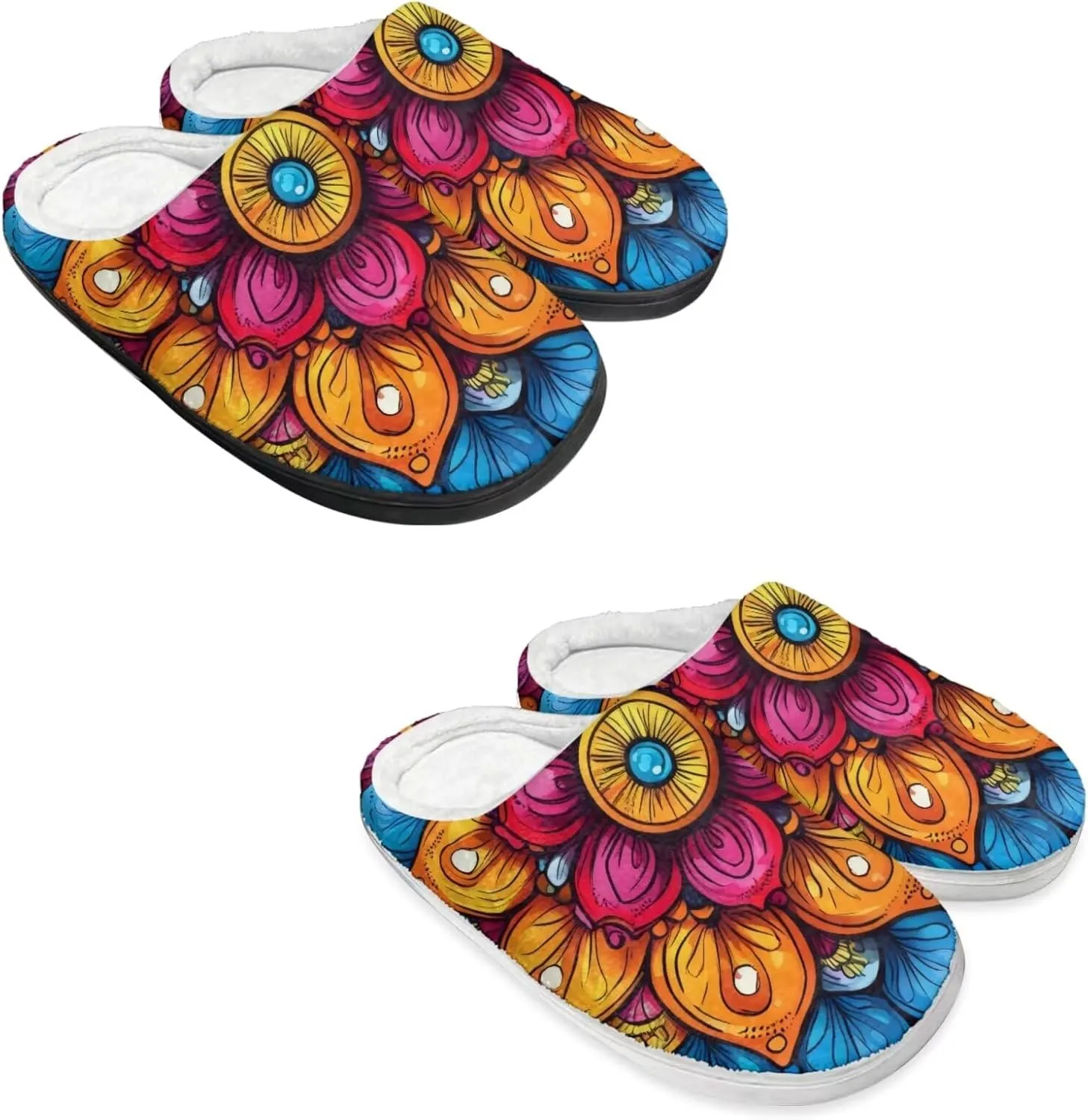Men's Women's Non-slip Slippers, Flannel Warm Soft Cozy Slippers, House Bedroom Indoor/Outdoor Warm Shoes, Size 2-12