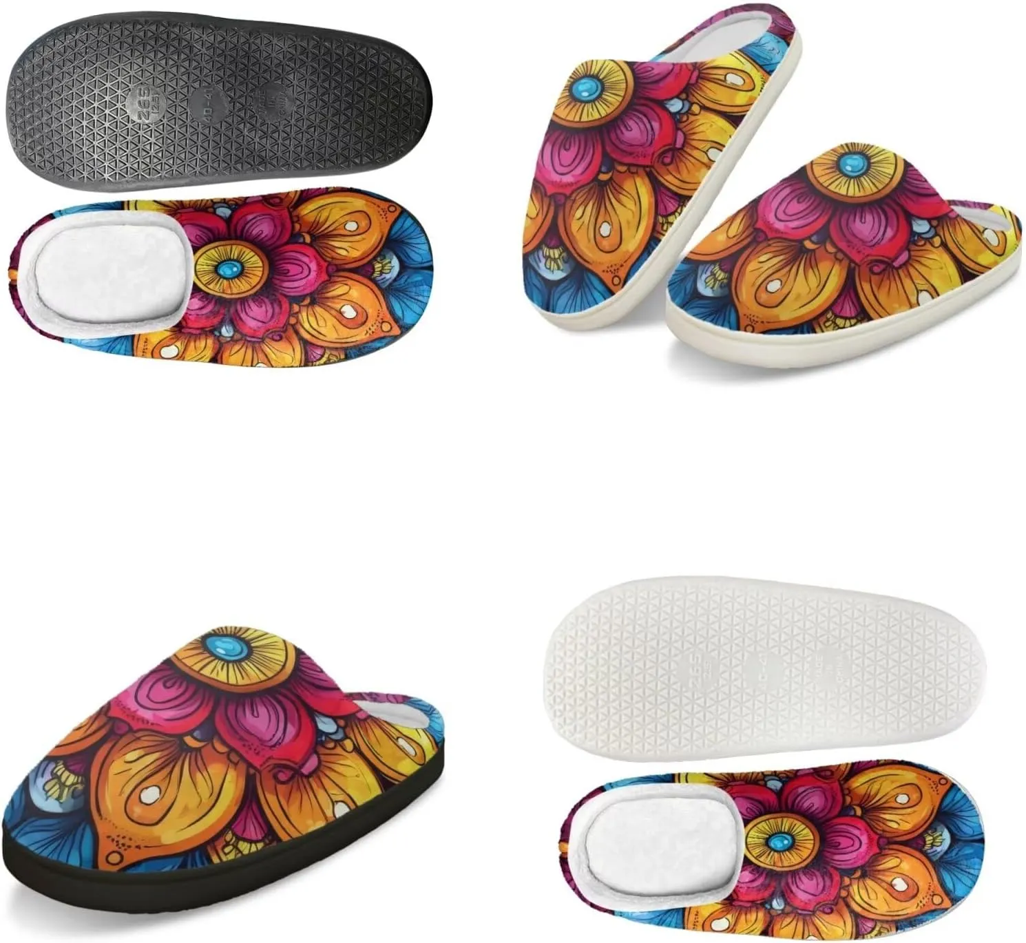Men's Women's Non-slip Slippers, Flannel Warm Soft Cozy Slippers, House Bedroom Indoor/Outdoor Warm Shoes, Size 2-12